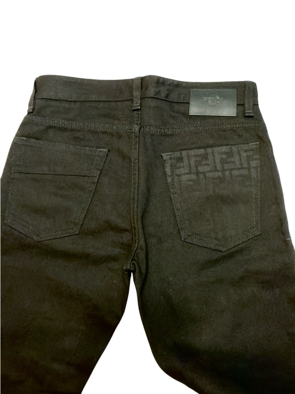 Fendi Black Jeans - FF monogram detail - Logo Buttons -Size 30 (Fits 27–28 Best)
